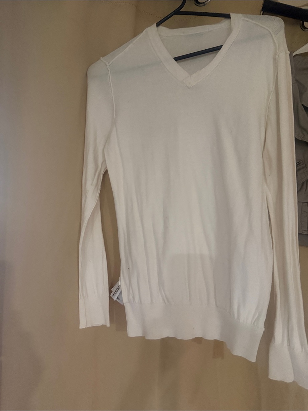 DKNY Women’s V-Neck Sweater in White
